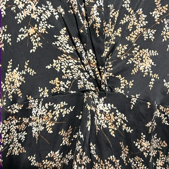 Vince Eden Branch 100% Silk Twist Drape Dress XS - Picture 5 of 6